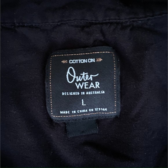 SOLD! Cotton On Outer Wear Soft Drawstring 3/4 Sleeve Jacket Black Size Large - Picture 6 of 7